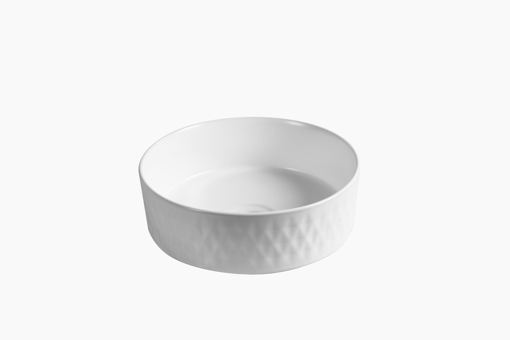INFINITY CERAMIC BASIN ABOVE COUNTER ROUND MATTE WHITE 360MM