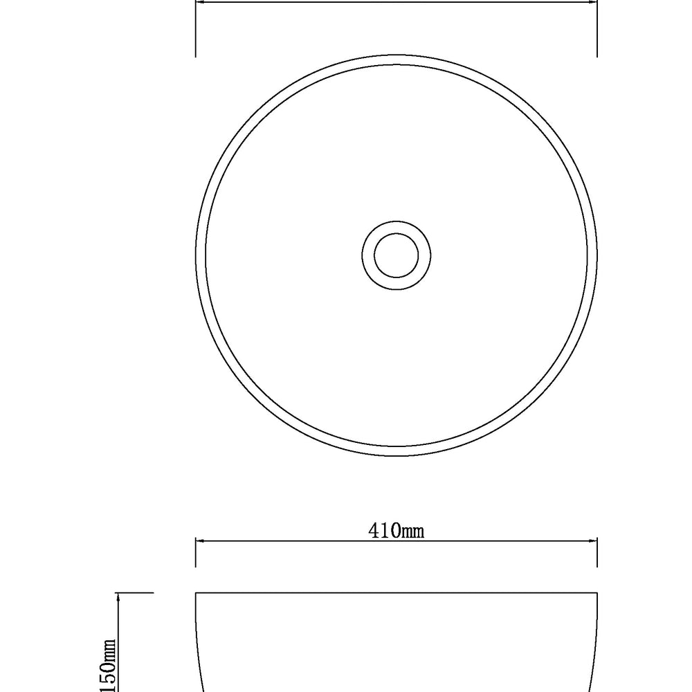 INFINITY ABOVE COUNTER BASIN ROUND PORCELAIN 410MM