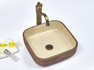 INFINITY ABOVE COUNTER BASIN SQUARE PORCELAIN 390MM