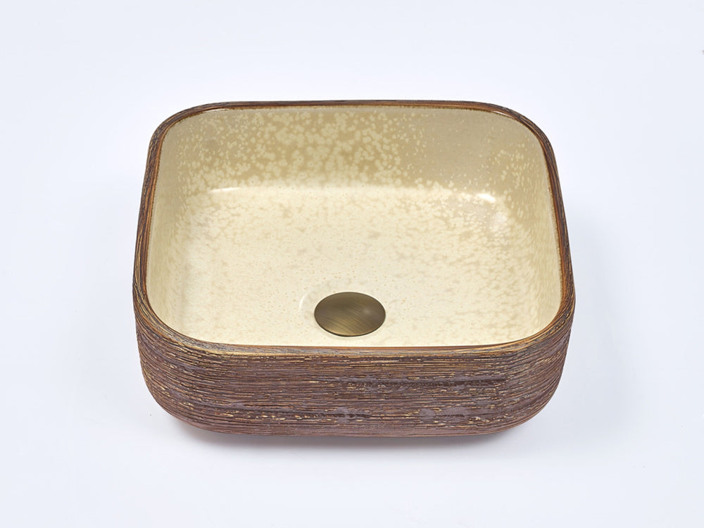INFINITY ABOVE COUNTER BASIN SQUARE PORCELAIN 390MM