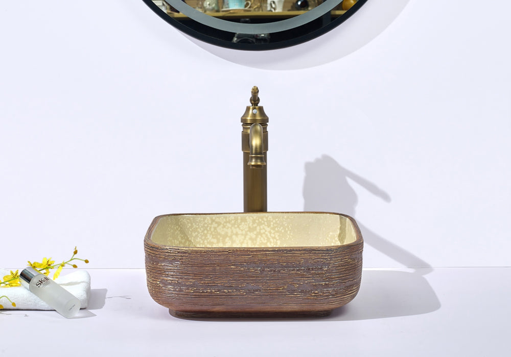 INFINITY ABOVE COUNTER BASIN SQUARE PORCELAIN 390MM