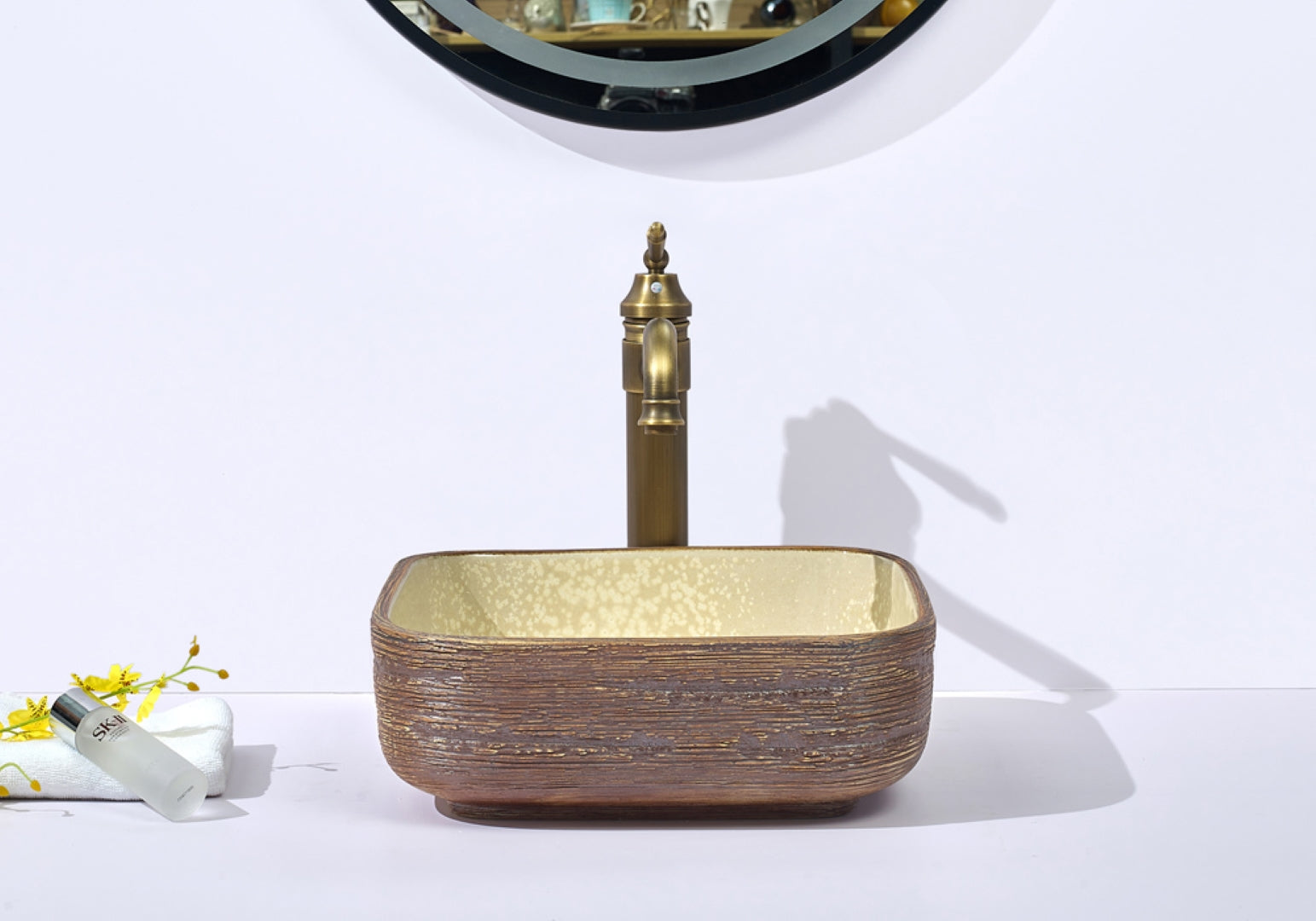 INFINITY ABOVE COUNTER BASIN SQUARE PORCELAIN 390MM