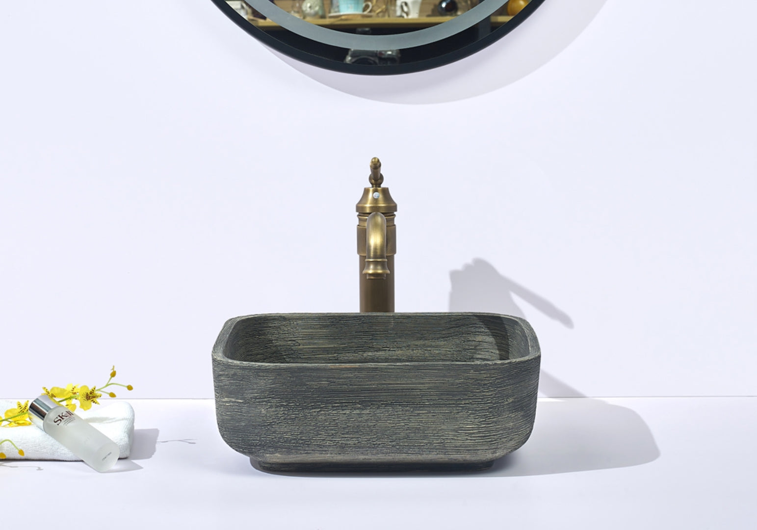 INFINITY ABOVE COUNTER BASIN SQUARE PORCELAIN 390MM