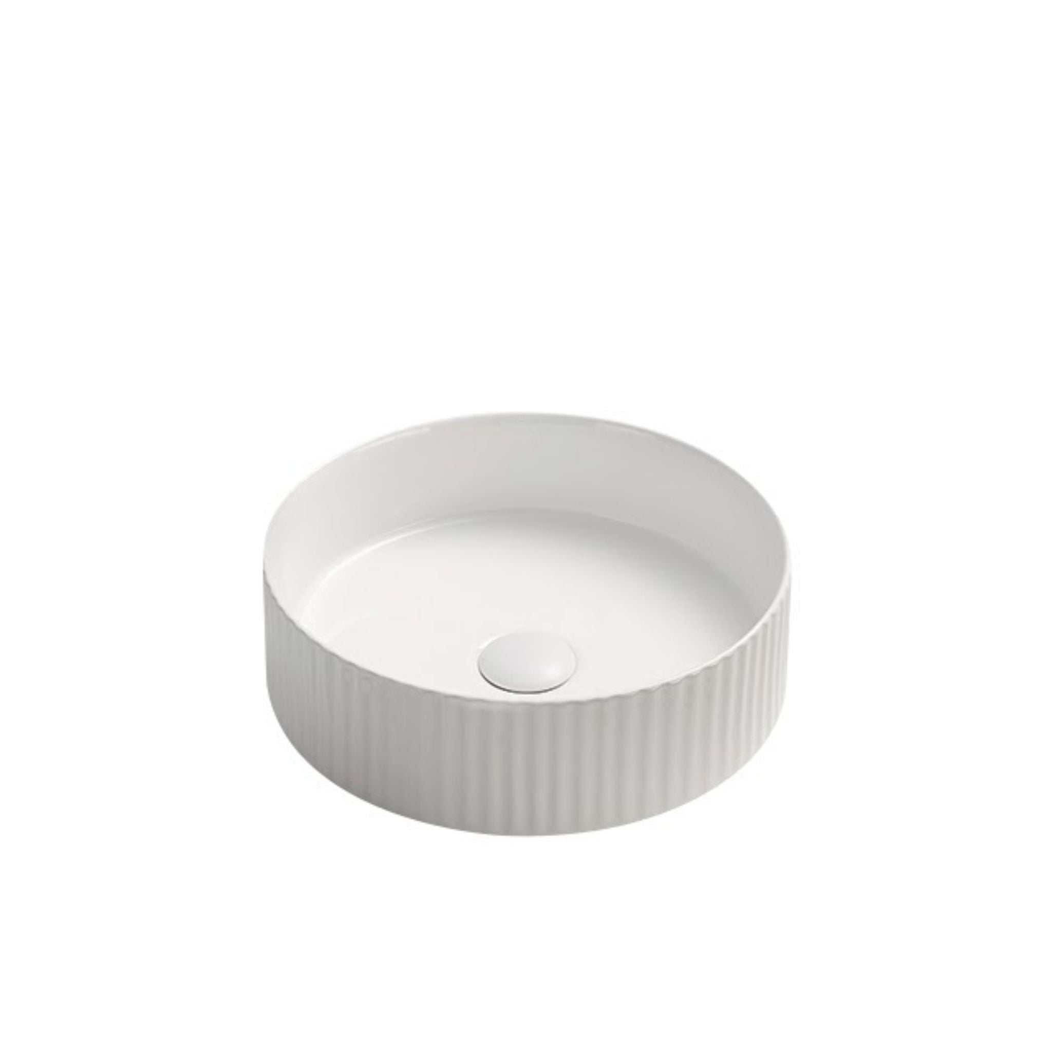 INFINITY ABOVE COUNTER CERAMIC BASIN ROUND MATTE WHITE 360MM