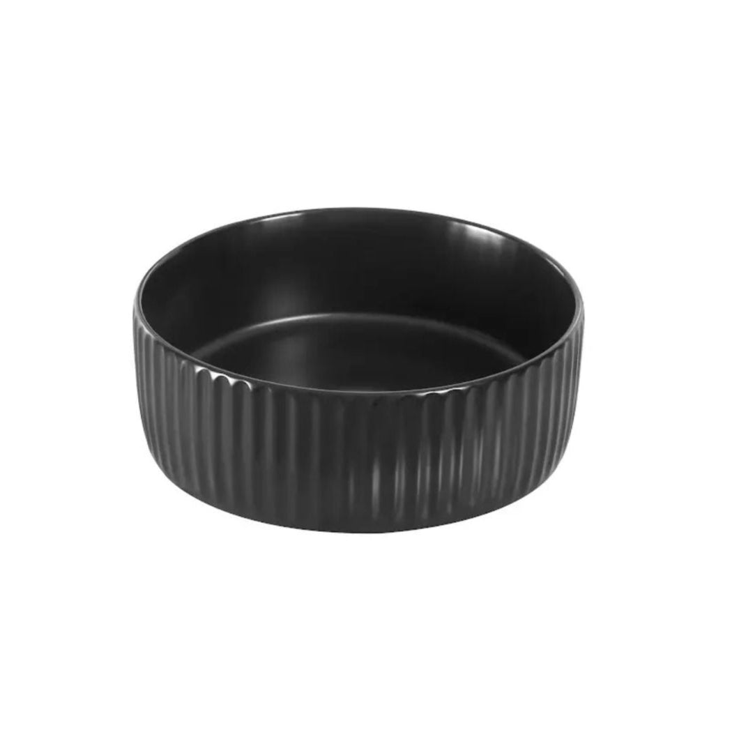 INFINITY ABOVE COUNTER CERAMIC BASIN ROUND MATTE BLACK 300MM