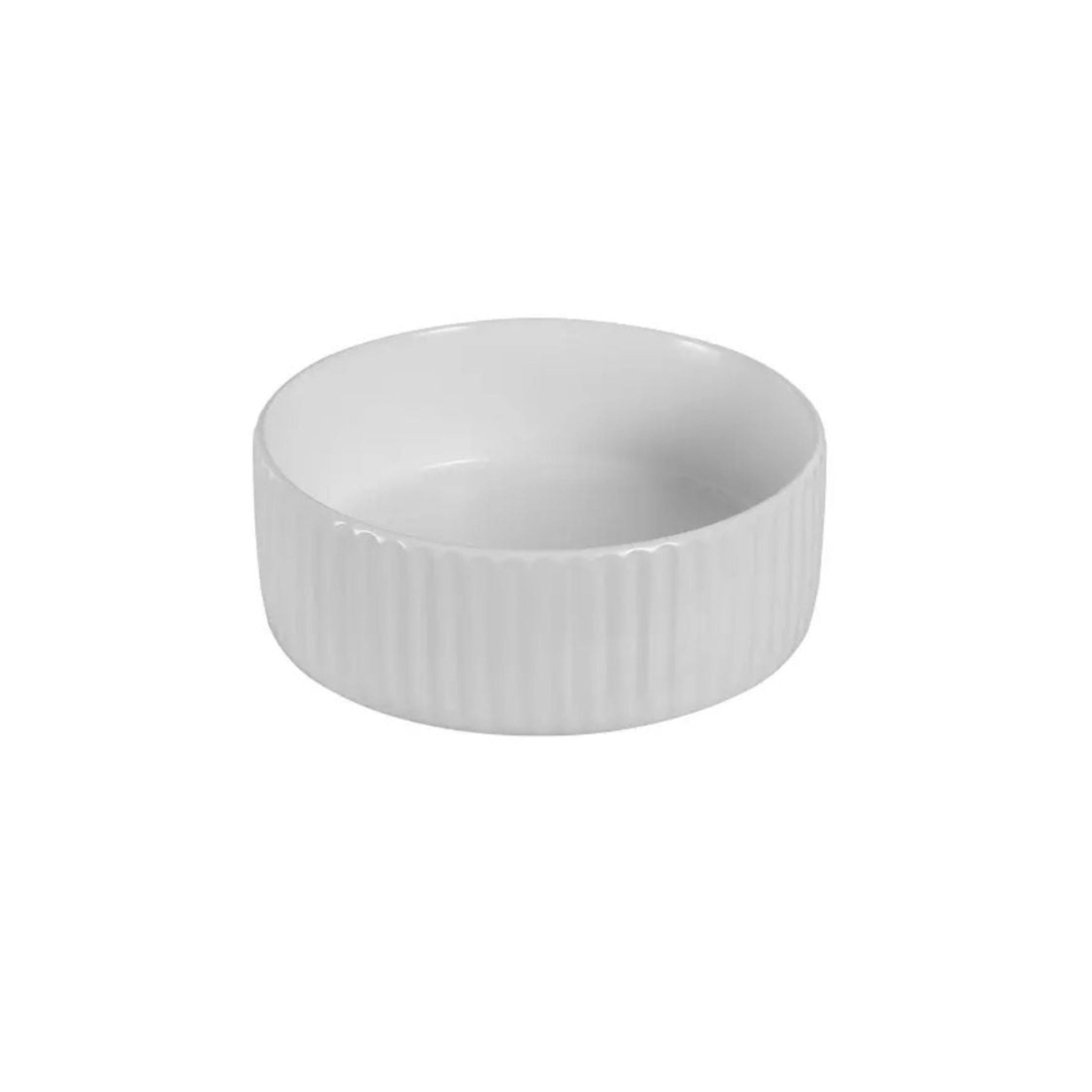 INFINITY ABOVE COUNTER CERAMIC BASIN ROUND MATTE WHITE 300MM