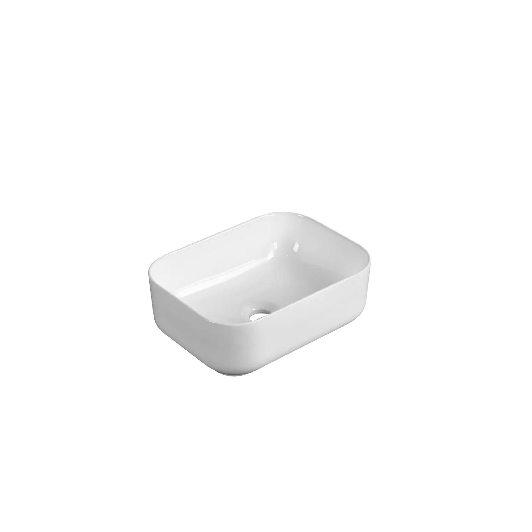 INFINITY ABOVE COUNTER CERAMIC BASIN RECTANGULAR GLOSS WHITE 400MM