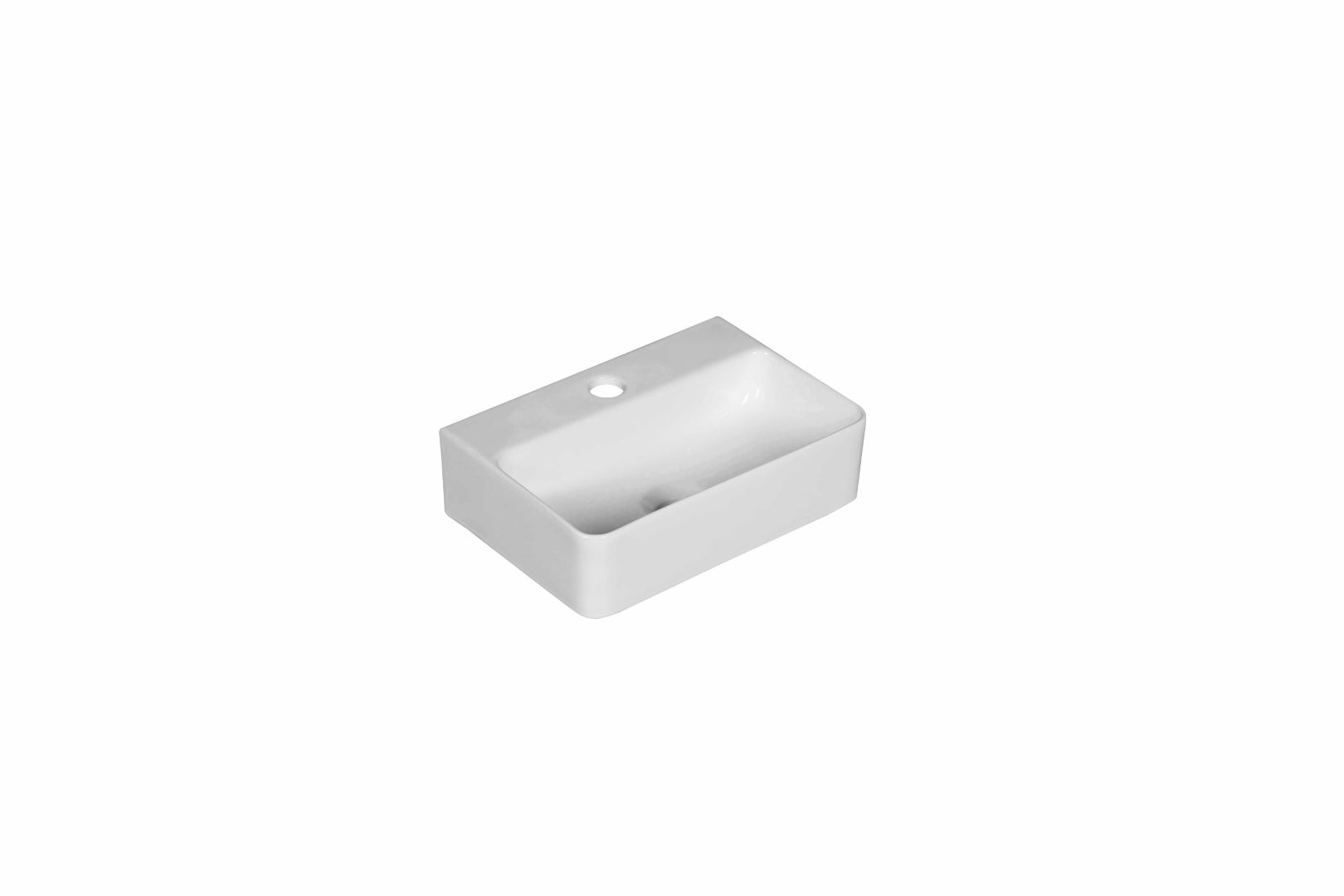 INFINITY CERAMIC BASIN ABOVE COUNTER RECTANGULAR GLOSS WHITE 365MM