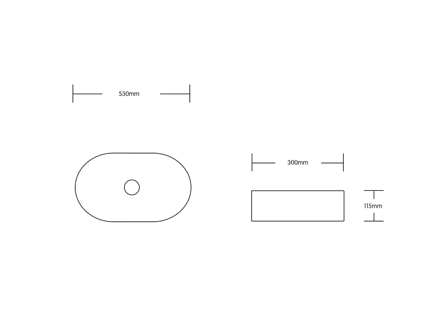 INFINITY CERAMIC BASIN ABOVE COUNTER OVAL GLOSS WHITE 530MM