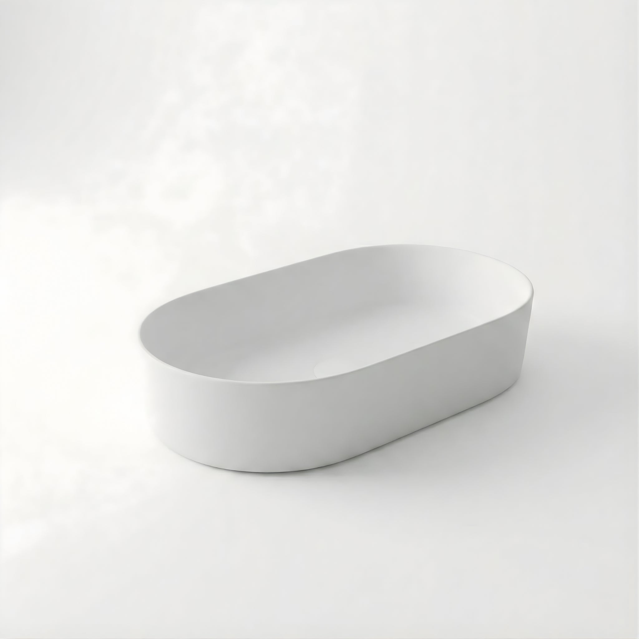 INFINITY CERAMIC BASIN ABOVE COUNTER OVAL MATTE WHITE 520MM