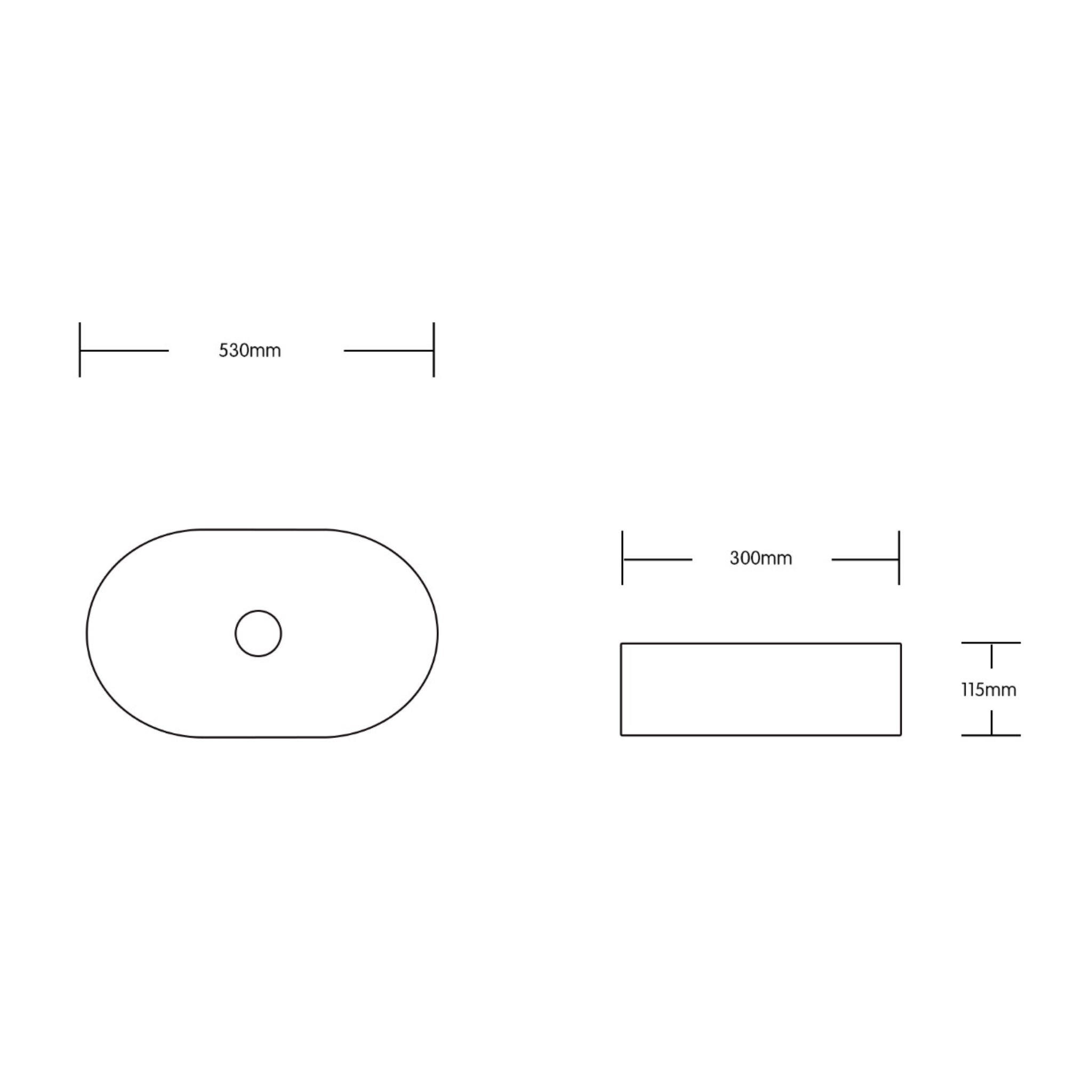 INFINITY CERAMIC BASIN ABOVE COUNTER OVAL MATTE WHITE 520MM