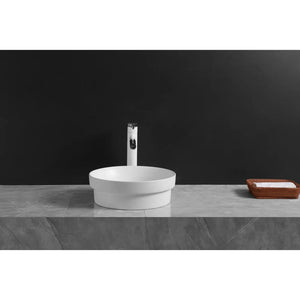 INFINITY ABOVE COUNTER AND DROP-IN CERAMIC BASIN ROUND MATTE WHITE 360MM