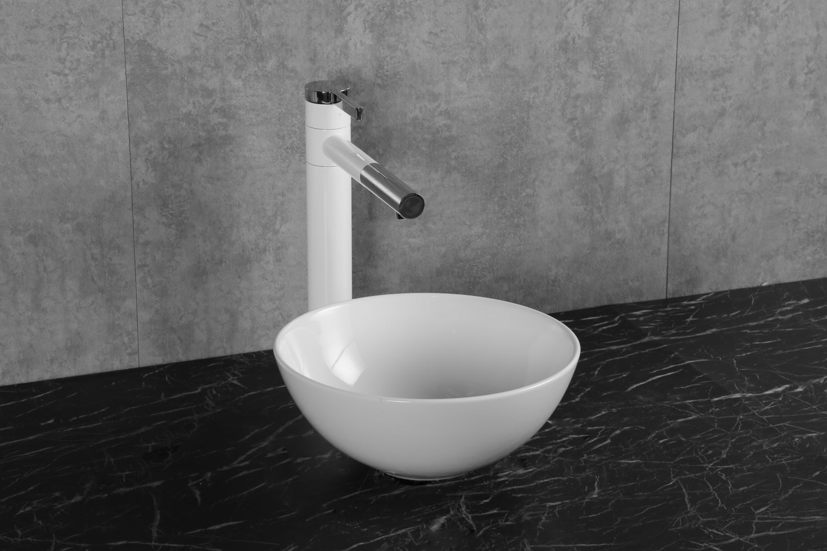INFINITY CERAMIC BASIN ABOVE COUNTER ROUND GLOSS WHITE 280MM