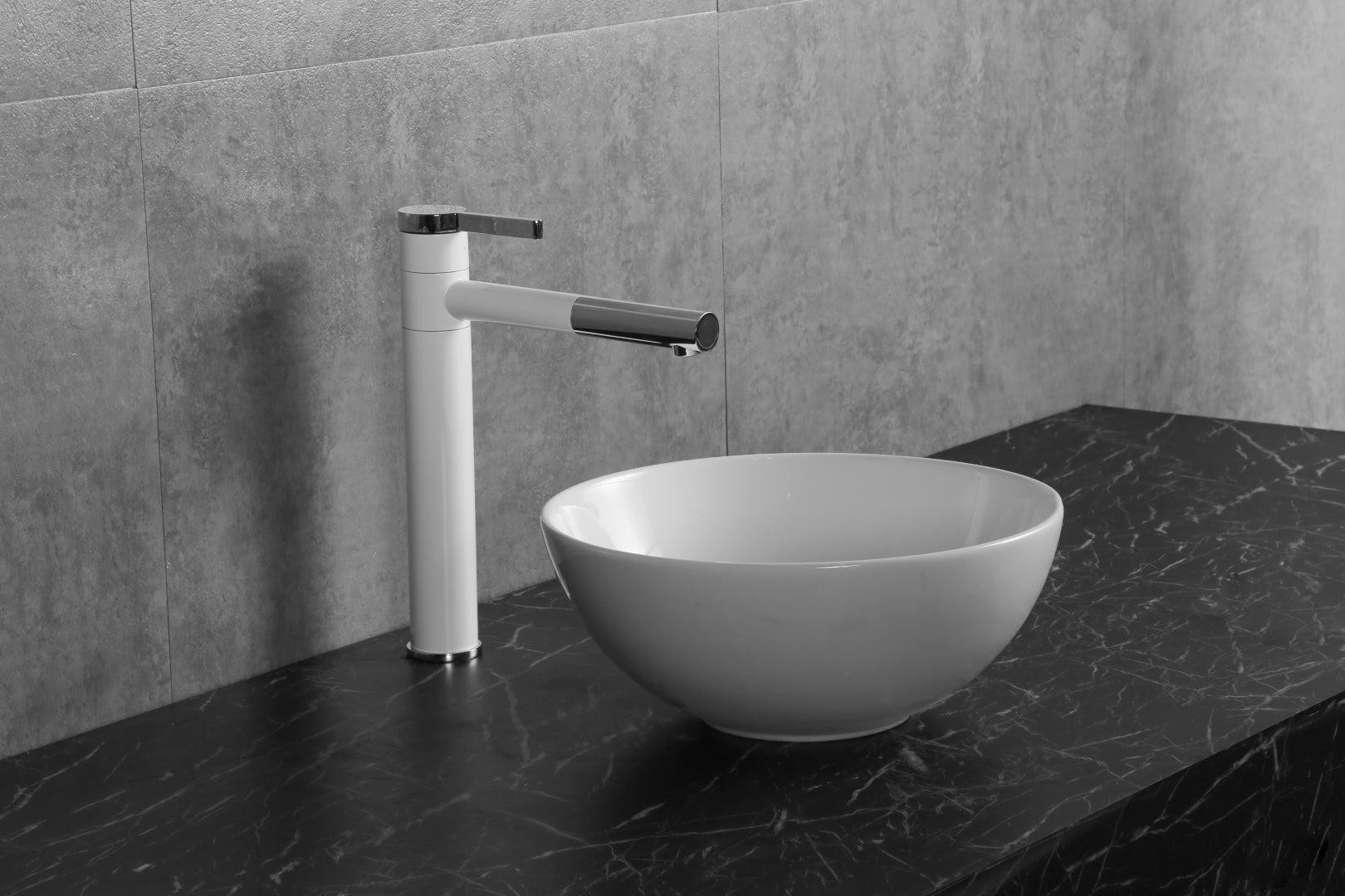 INFINITY CERAMIC BASIN ABOVE COUNTER ROUND GLOSS WHITE 320MM
