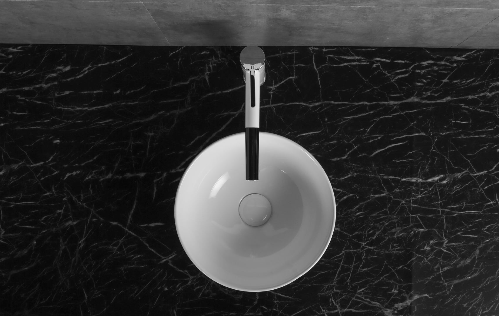 INFINITY CERAMIC BASIN ABOVE COUNTER ROUND GLOSS WHITE 320MM