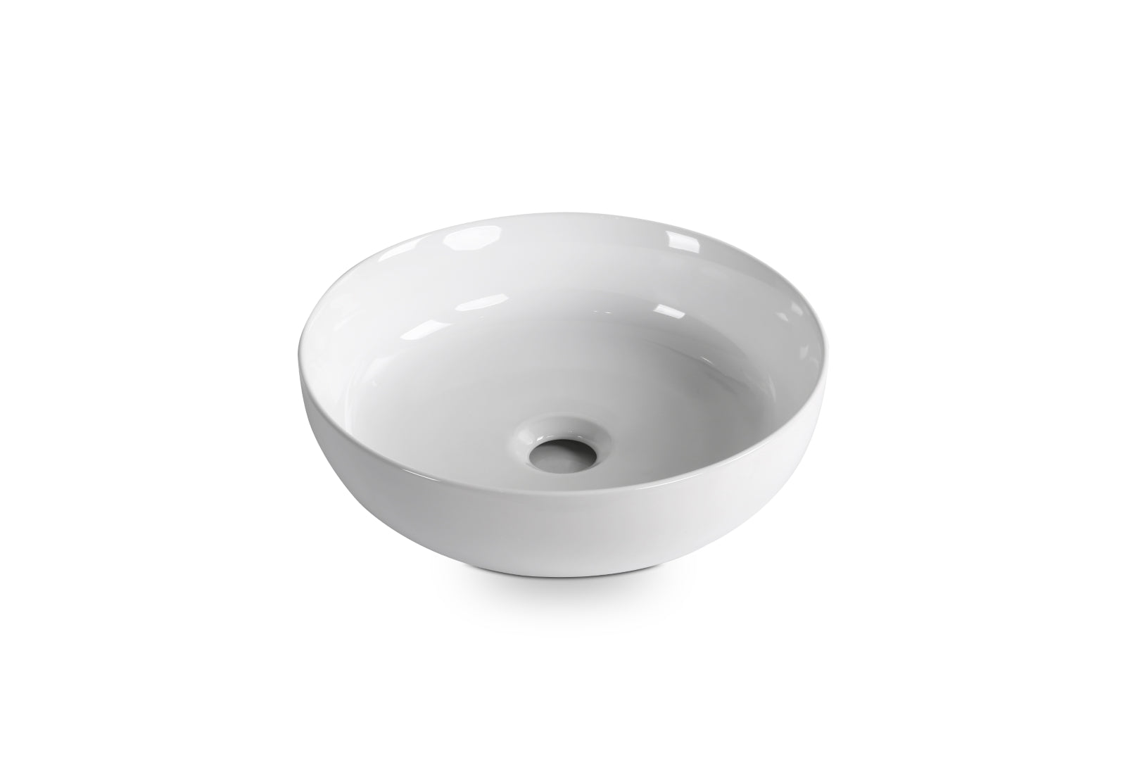 INFINITY CERAMIC BASIN ABOVE COUNTER ROUND GLOSS WHITE 375MM