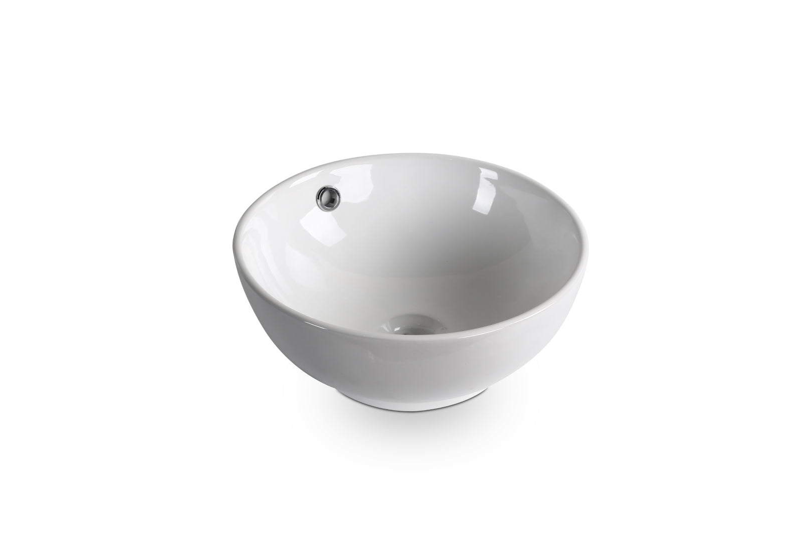 INFINITY CERAMIC BASIN ABOVE COUNTER ROUND GLOSS WHITE 380MM