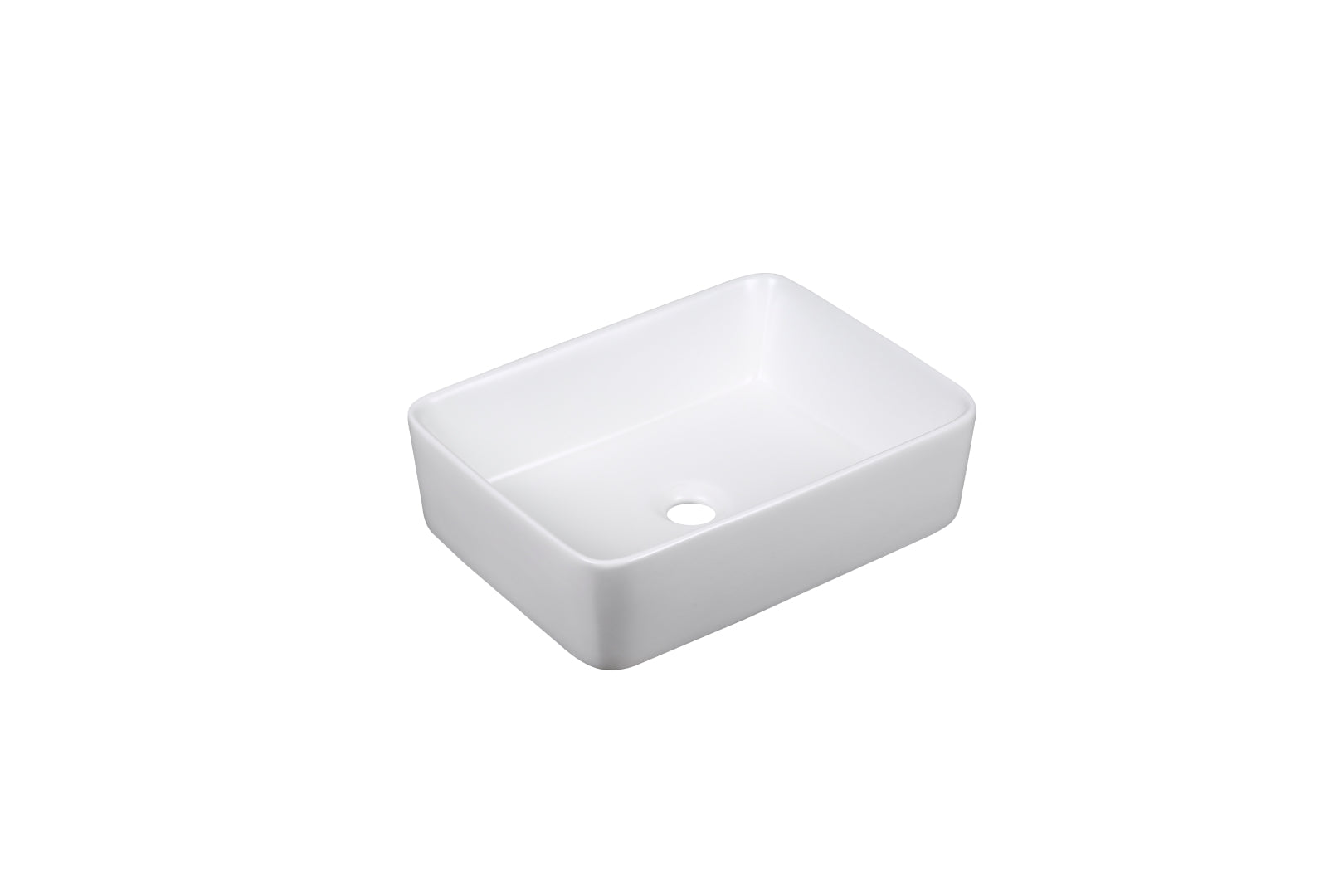 INFINITY CERAMIC BASIN ABOVE COUNTER RECTANGULAR GLOSS WHITE 475MM