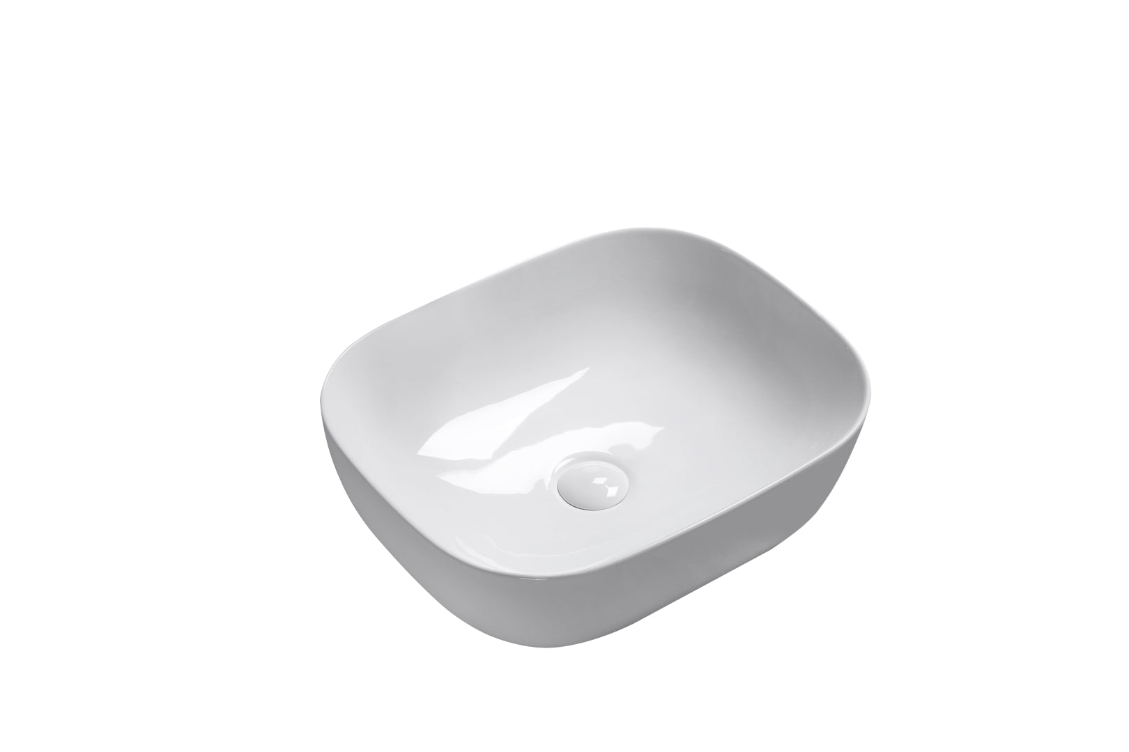 INFINITY CERAMIC BASIN ABOVE COUNTER RECTANGULAR GLOSS WHITE 505MM
