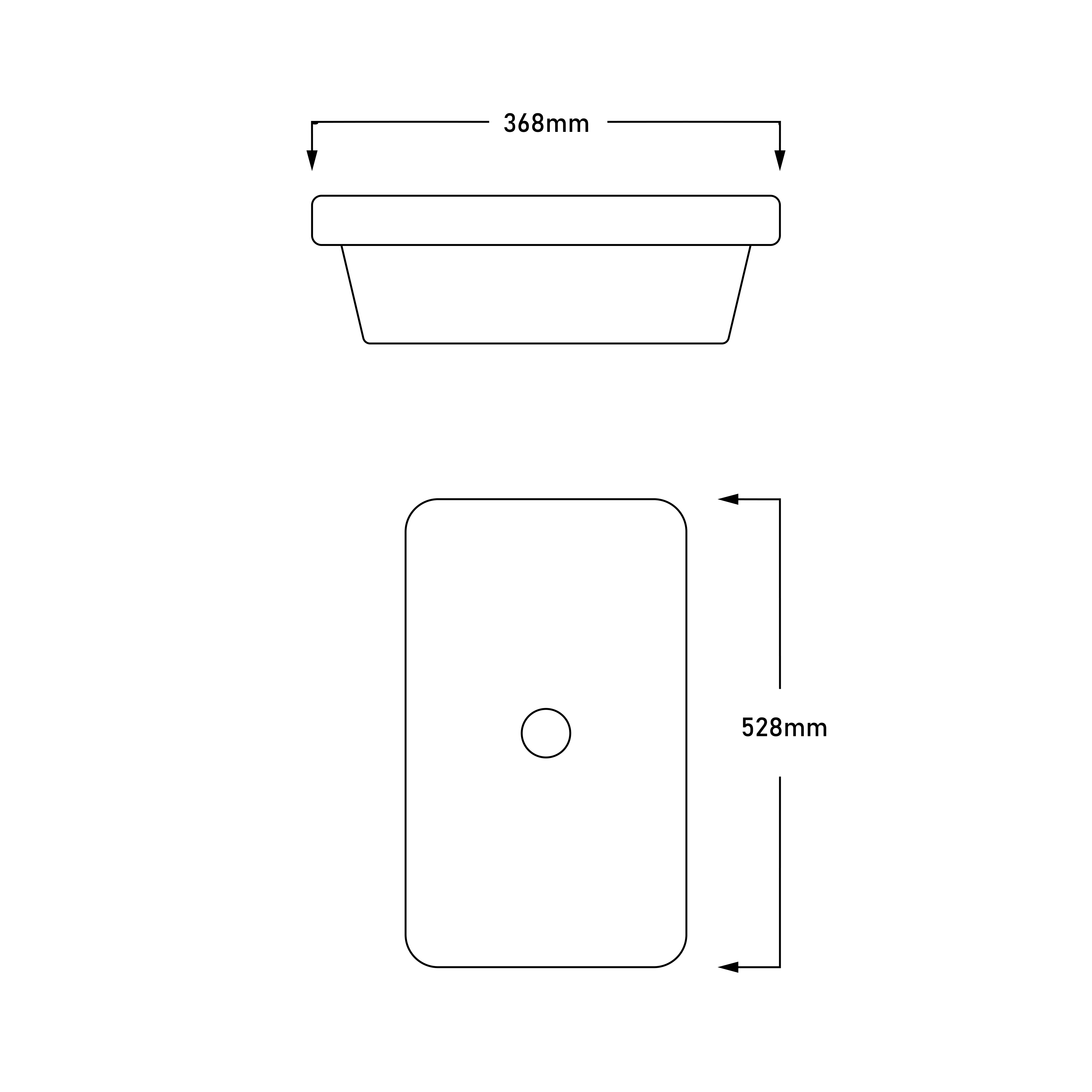 INFINITY ABOVE COUNTER CERAMIC BASIN RECTANGULAR GLOSS WHITE 528MM