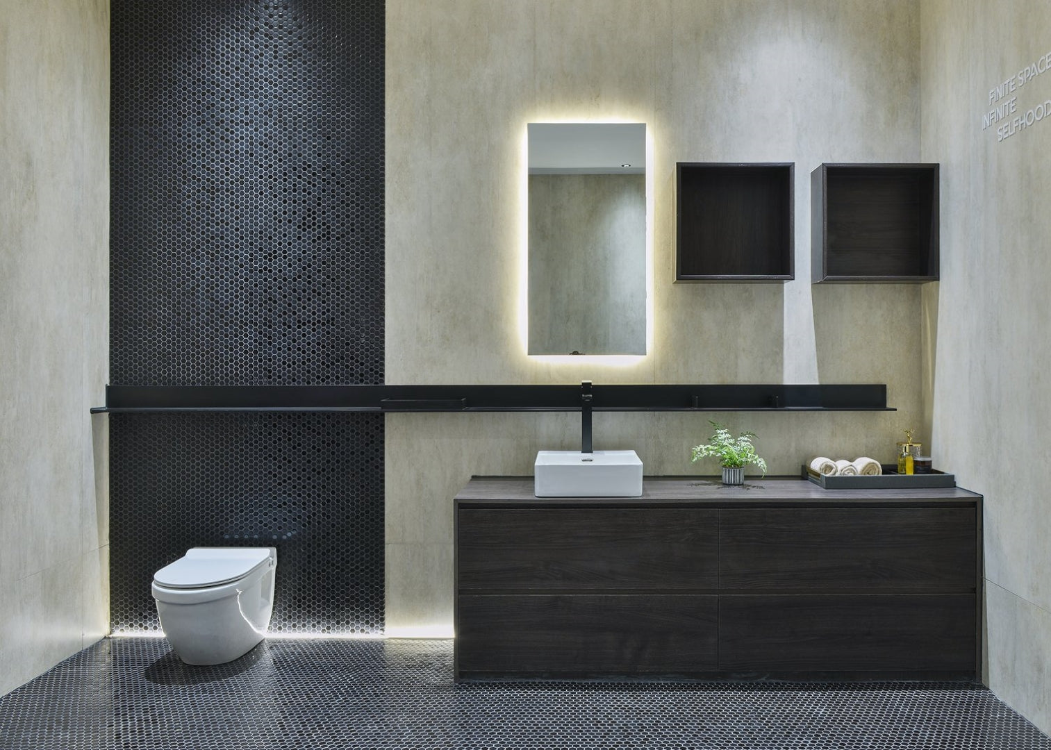 INFINITY CERAMIC BASIN RECTANGULAR WHITE 420MM