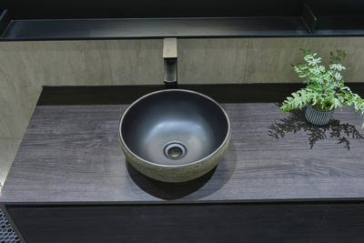 INFINITY ART BASIN PORCELAIN ROUND BLACK 340MM