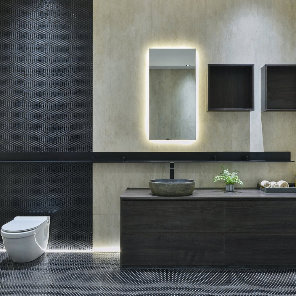 INFINITY ART BASIN PORCELAIN OVAL BLACK 475MM