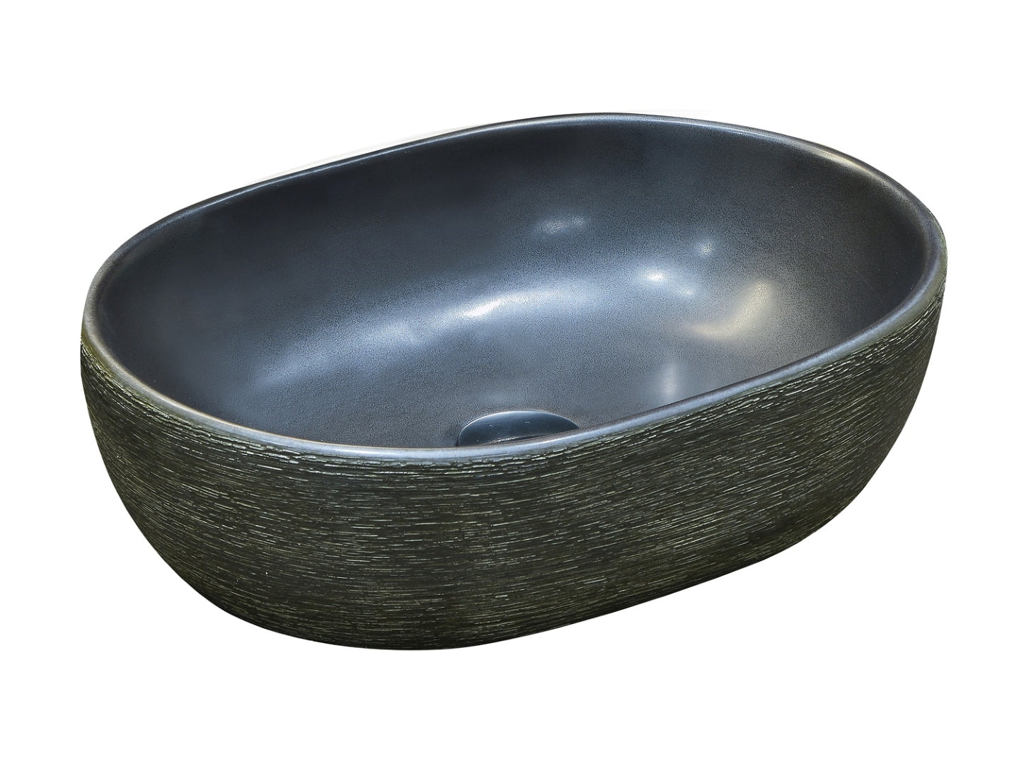 INFINITY ART BASIN PORCELAIN OVAL BLACK 475MM