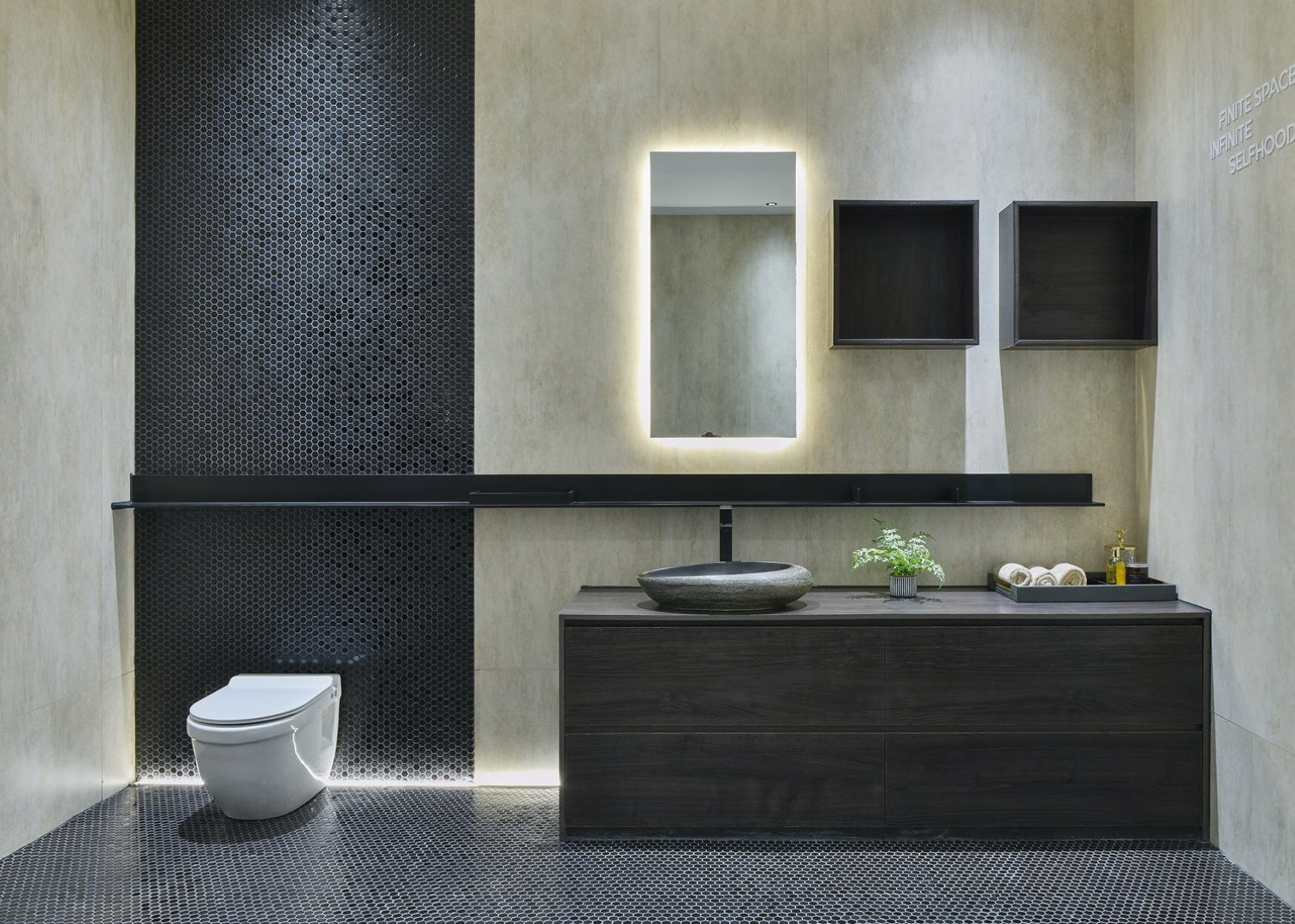 INFINITY ART BASIN PORCELAIN OVAL BLACK 580MM