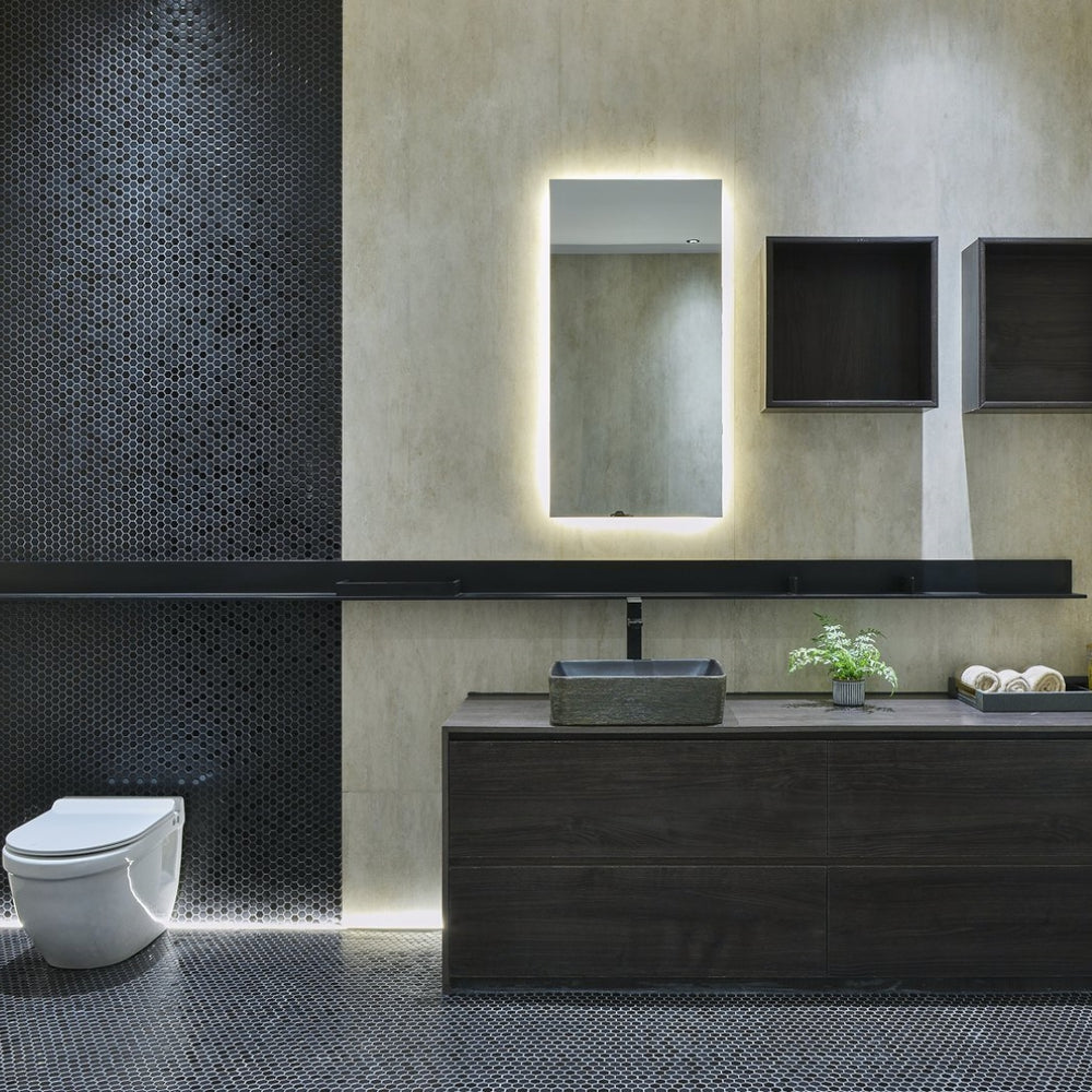 INFINITY ART BASIN PORCELAIN RECTANGULAR BLACK 470MM