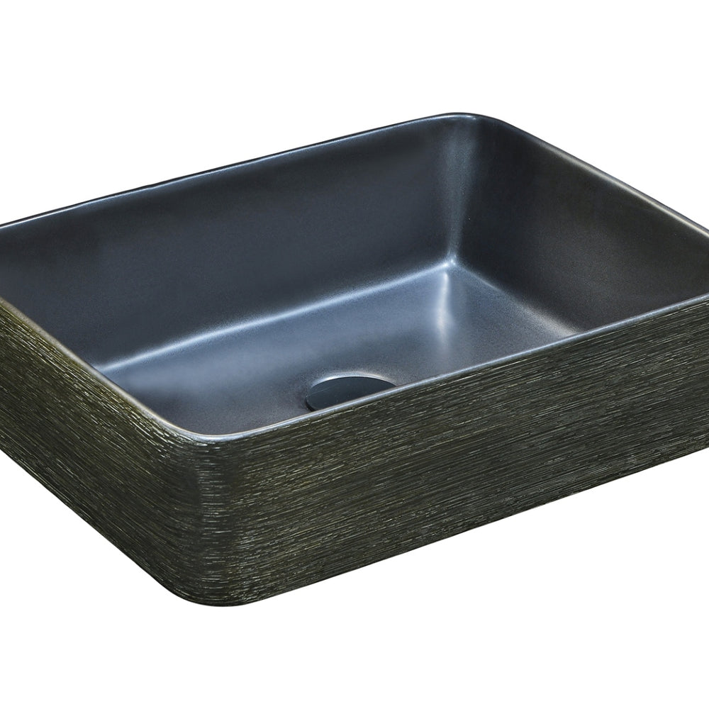 INFINITY ART BASIN PORCELAIN RECTANGULAR BLACK 470MM