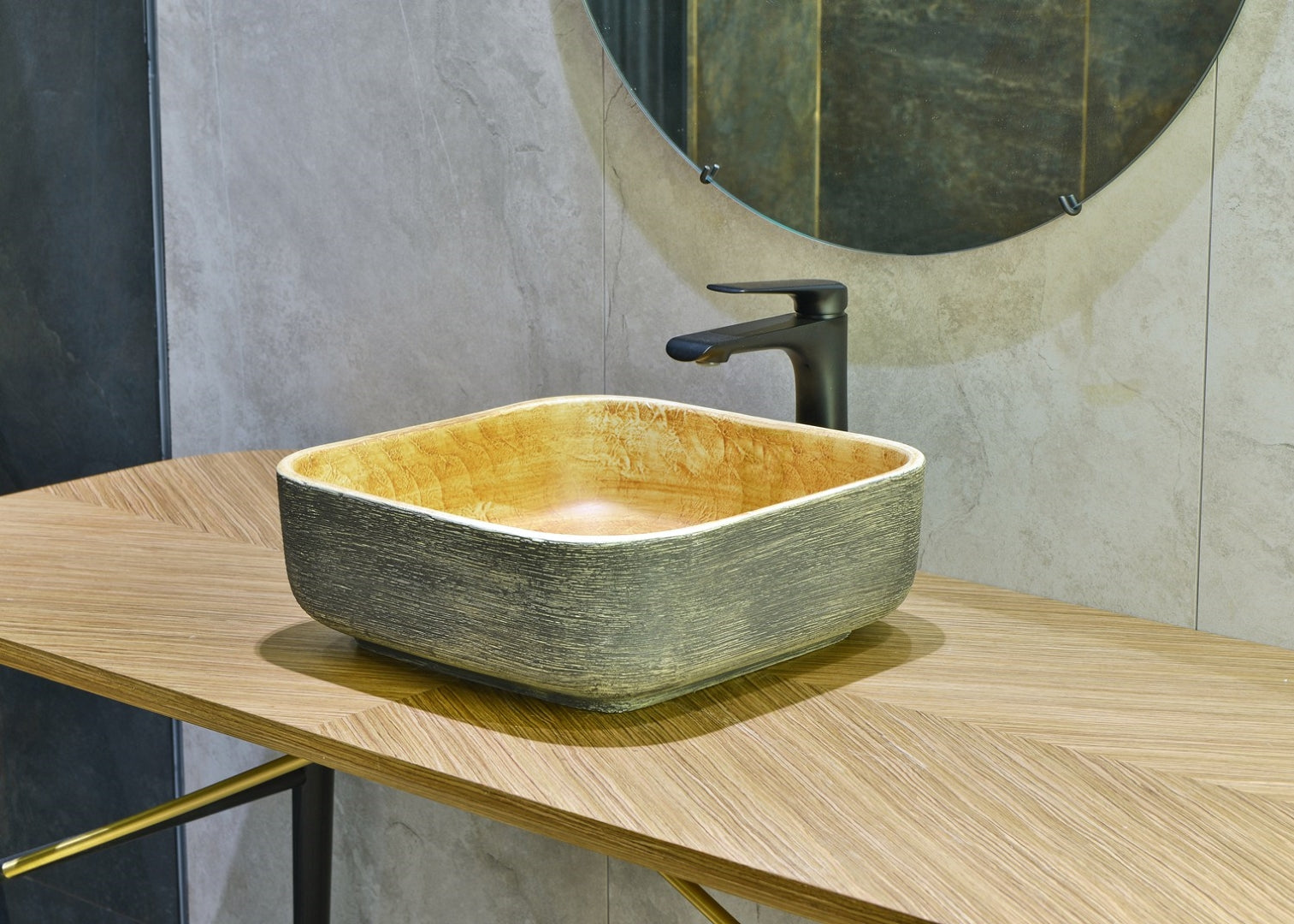 INFINITY ART BASIN PORCELAIN SQUARE 380MM