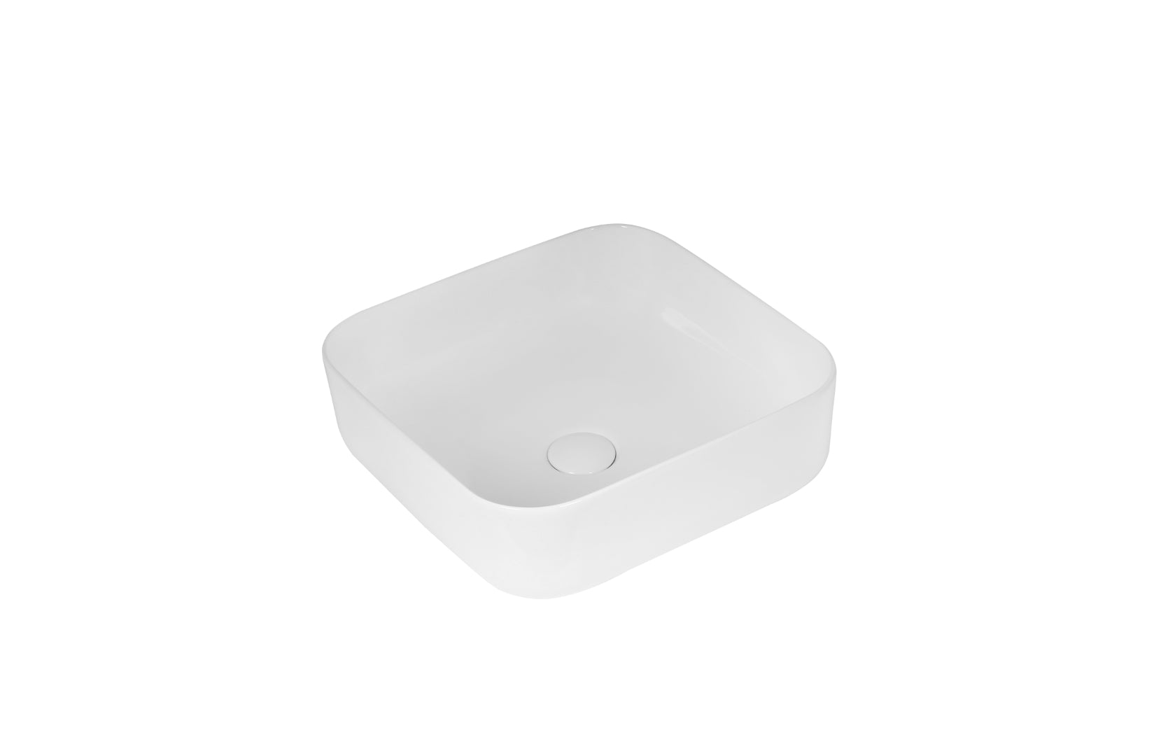 INFINITY CERAMIC BASIN & TOP SQUARE GLOSS WHITE 385MM
