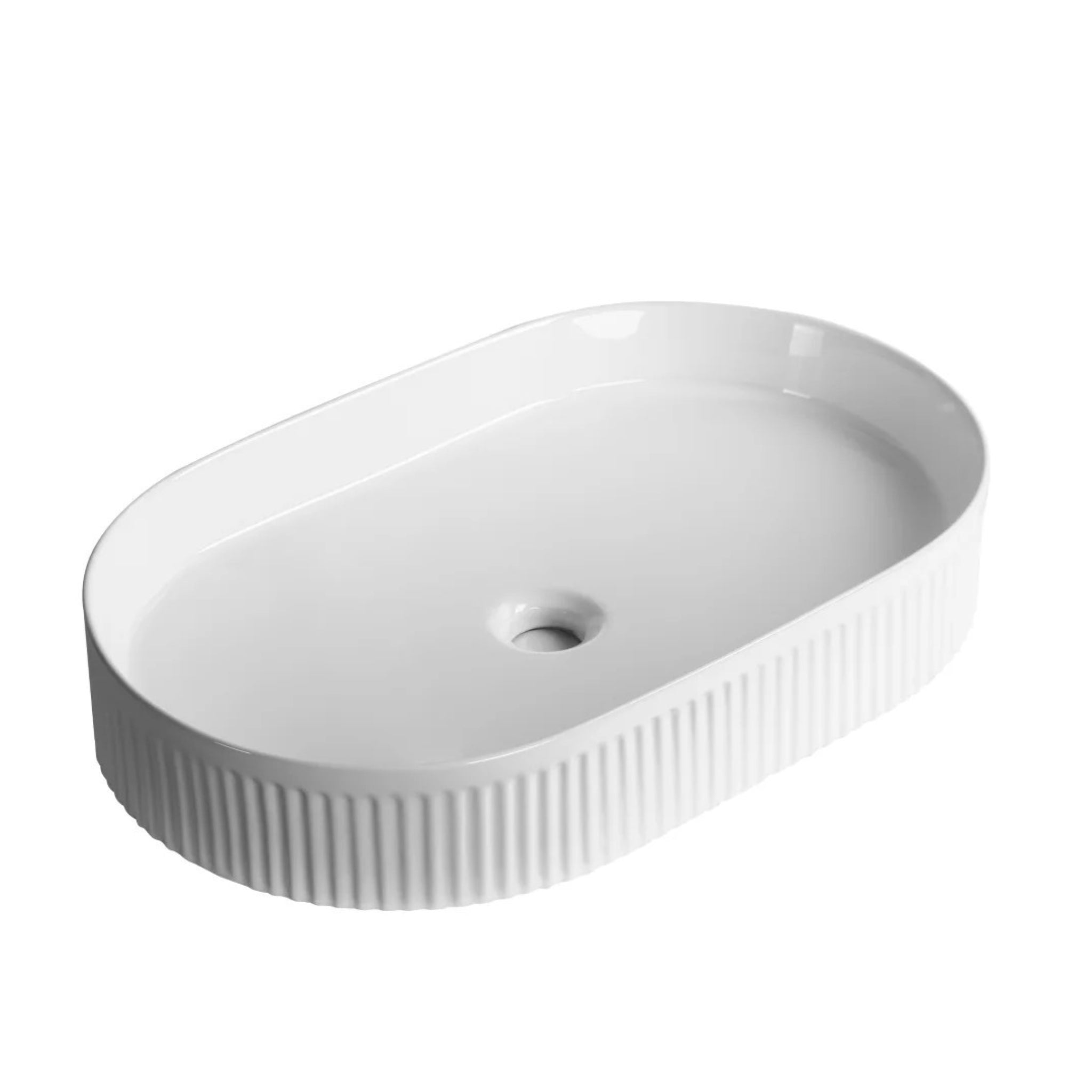 INFINITY CERAMIC ART BASIN OVAL ABOVE COUNTER GLOSS WHITE 580MM