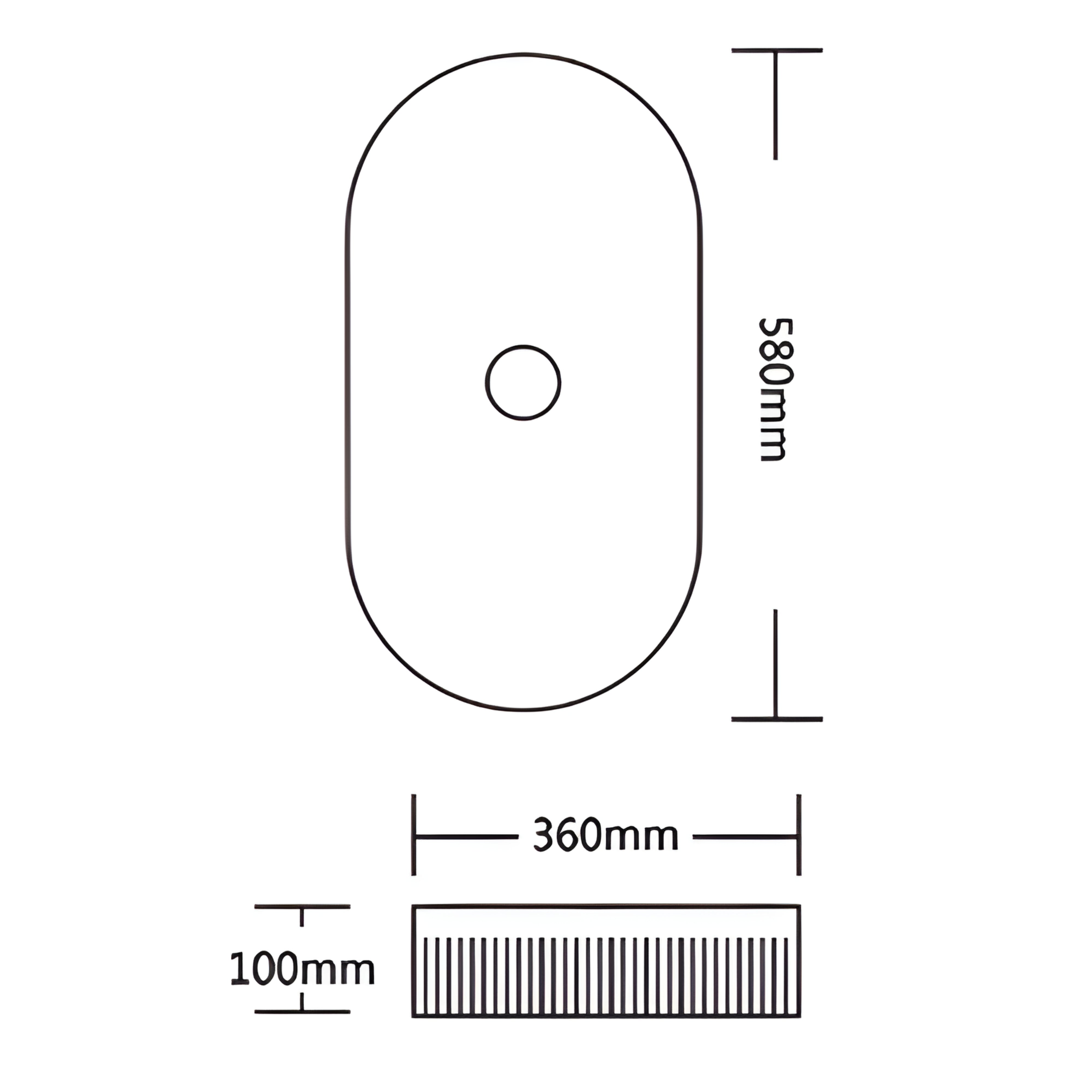 INFINITY CERAMIC ART BASIN OVAL ABOVE COUNTER GLOSS WHITE 580MM