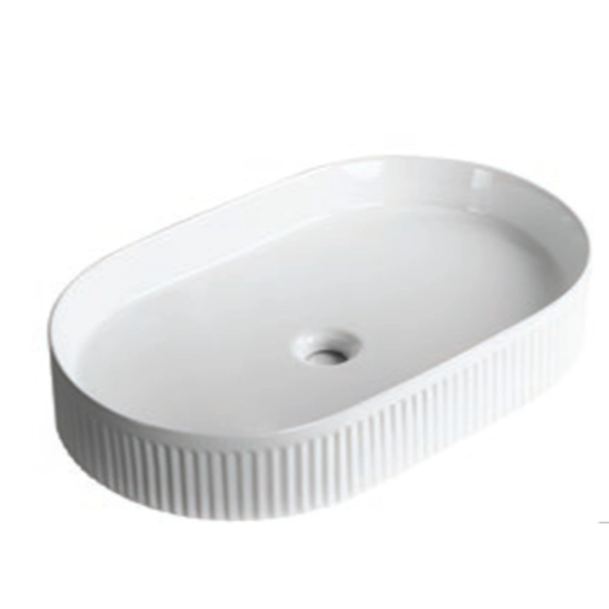 INFINITY CERAMIC ART BASIN OVAL ABOVE COUNTER MATTE WHITE 580MM