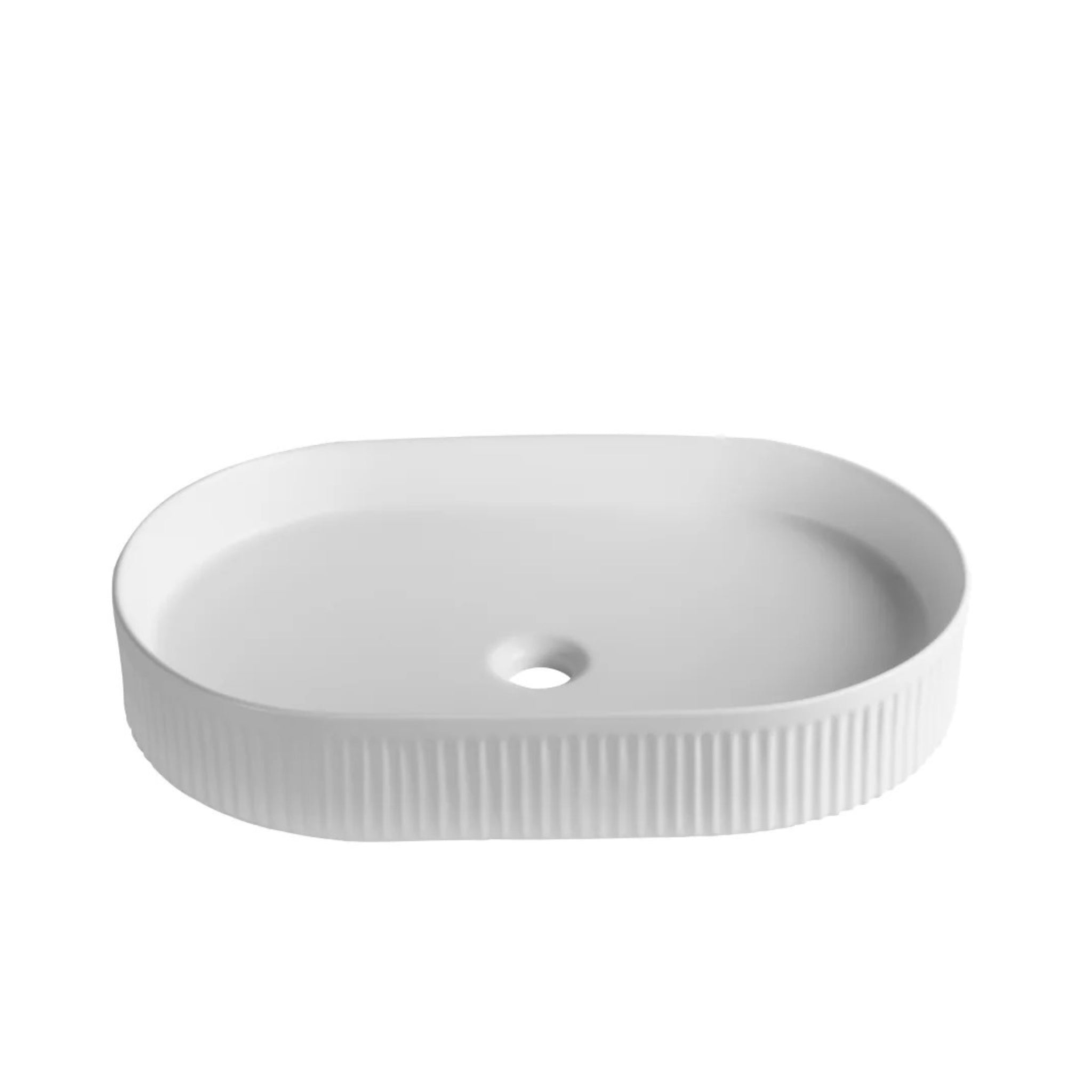 INFINITY CERAMIC ART BASIN OVAL ABOVE COUNTER MATTE WHITE 580MM