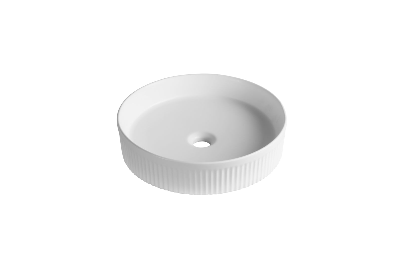 INFINITY ABOVE COUNTER ROUND MATTE WHITE CERAMIC BASIN 405MM