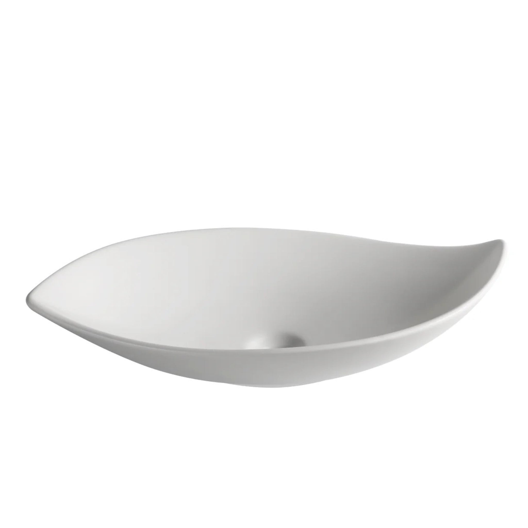 INFINITY CERAMIC ART BASIN LEAF SHAPE ABOVE COUNTER MATTE WHITE 660MM