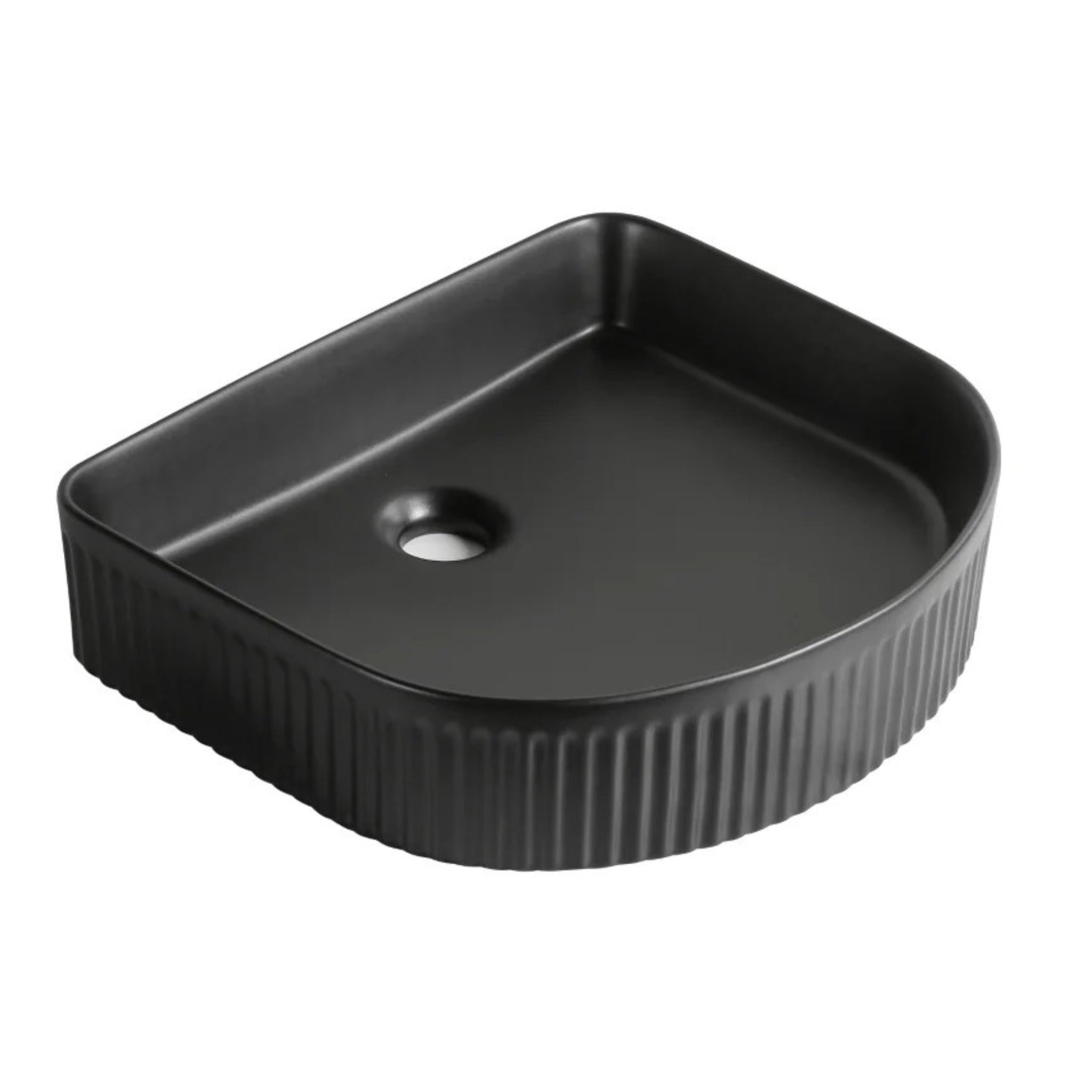 INFINITY CERAMIC ART BASIN SQUARE ABOVE COUNTER MATTE BLACK 415MM