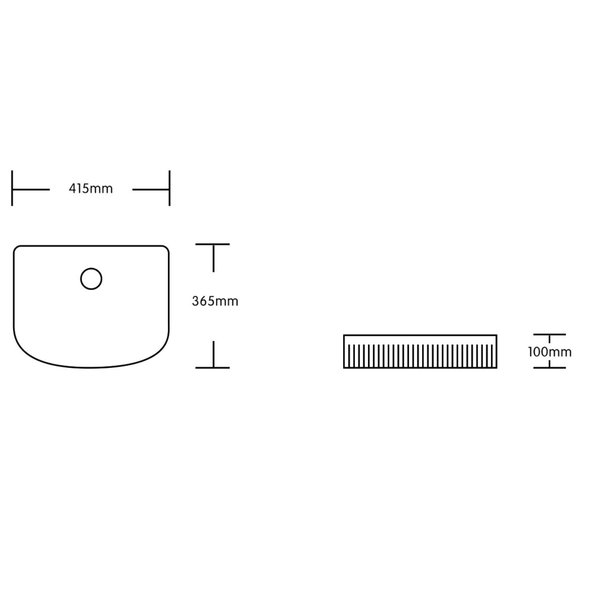 INFINITY CERAMIC ART BASIN SQUARE ABOVE COUNTER MATTE WHITE 415MM