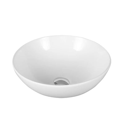 INFINITY ABOVE COUNTER CERAMIC BASIN ROUND MATTE WHITE 400MM