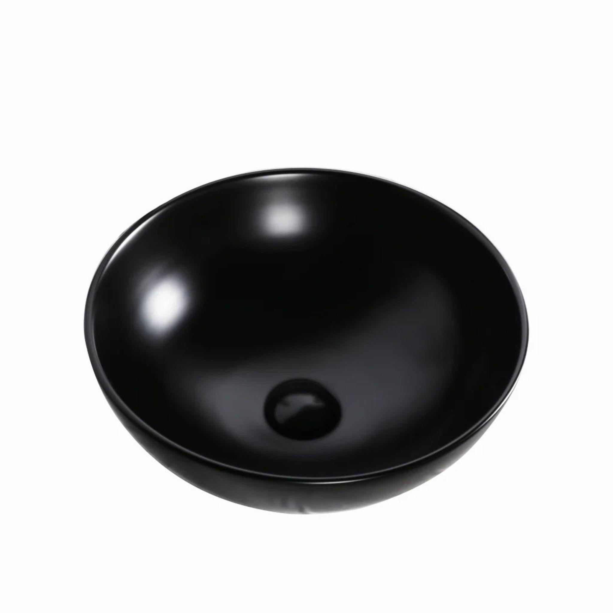 INFINITY ABOVE COUNTER CERAMIC BASIN ROUND MATTE BLACK 400MM