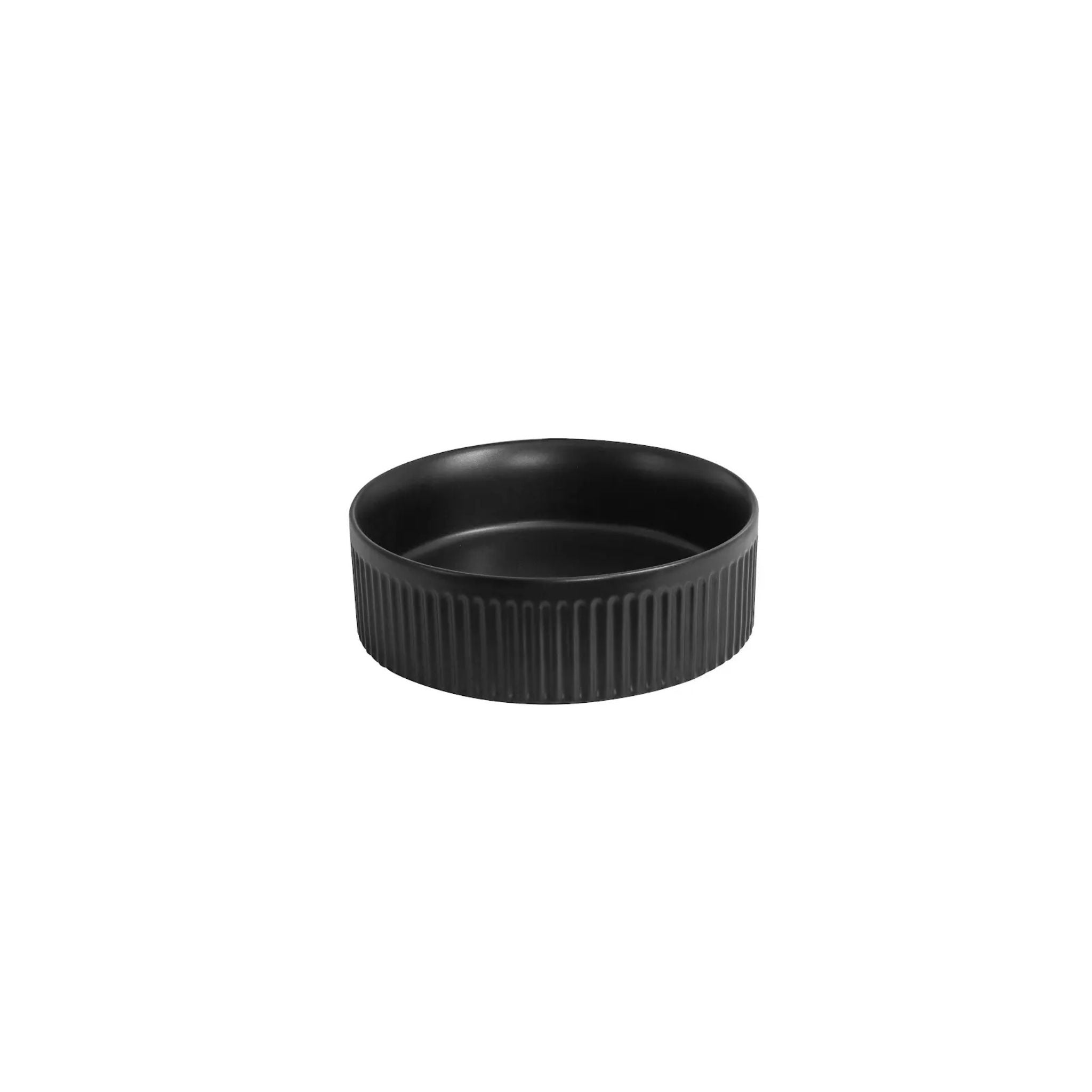 INFINITY ABOVE COUNTER CERAMIC BASIN ROUND MATTE BLACK 360MM