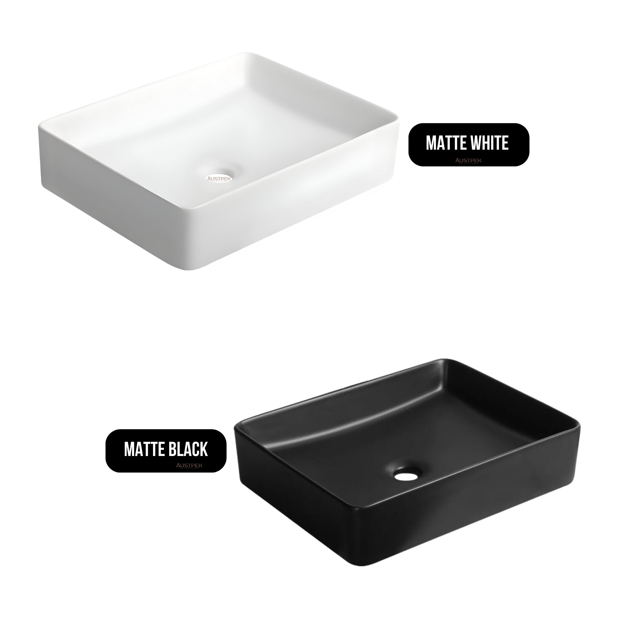 INFINITY ABOVE COUNTER CERAMIC BASIN MATTE BLACK 480MM
