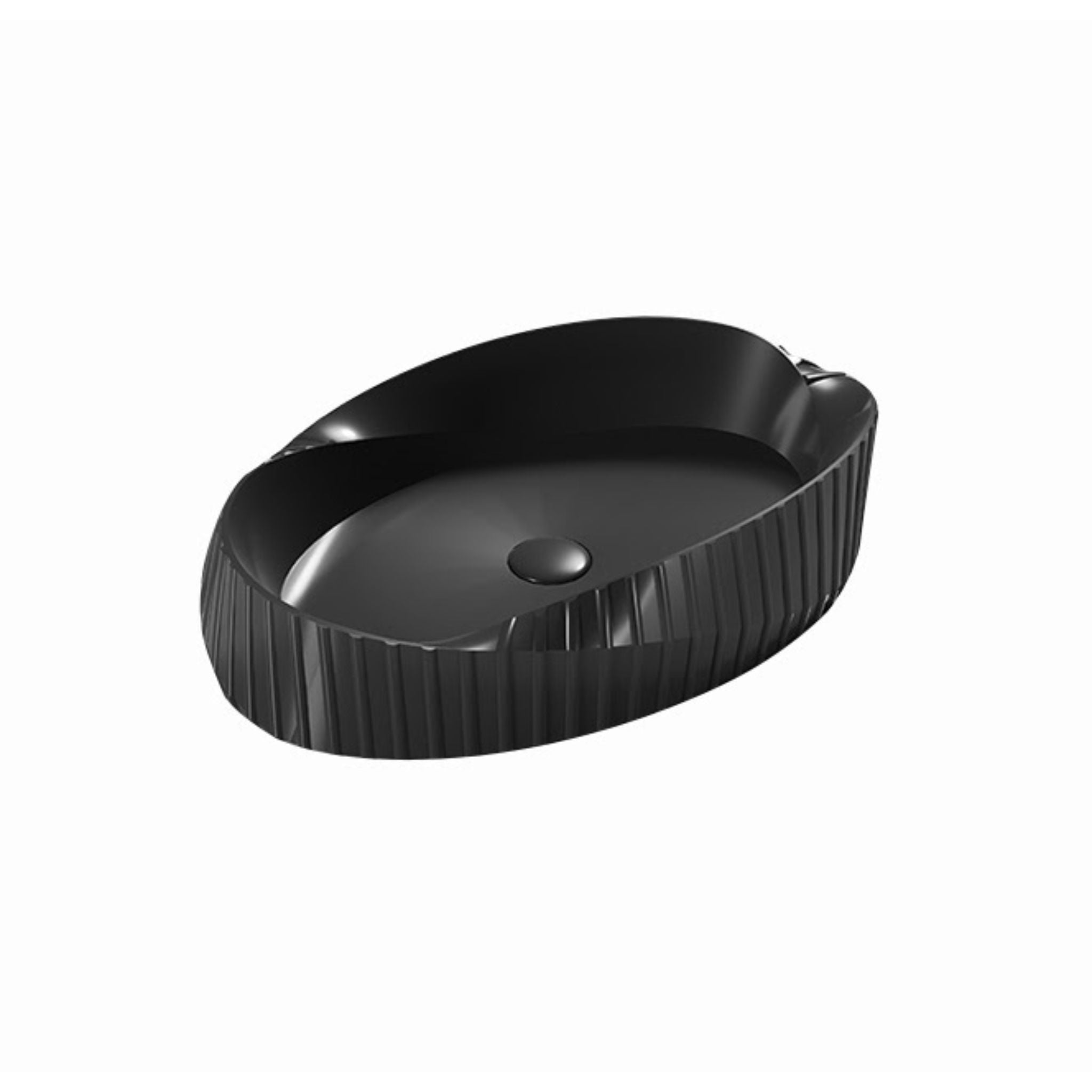 INFINITY ABOVE COUNTER CERAMIC BASIN OVAL MATTE BLACK 600MM