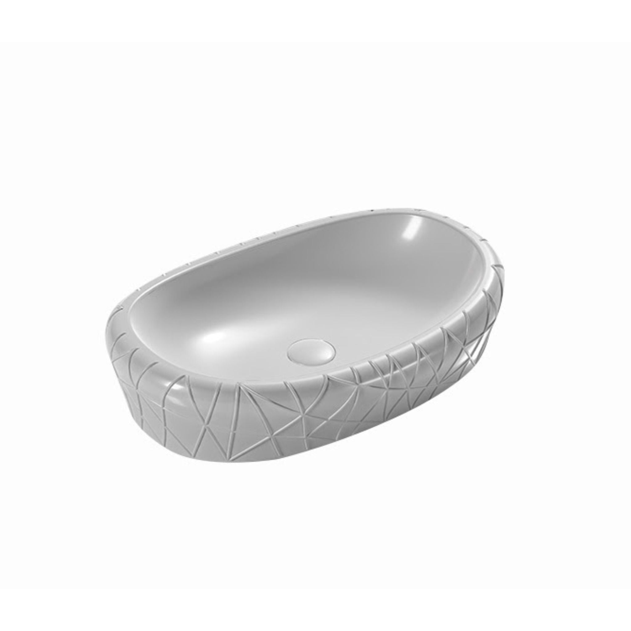 INFINITY ABOVE COUNTER CERAMIC BASIN OVAL MATTE WHITE 600MM