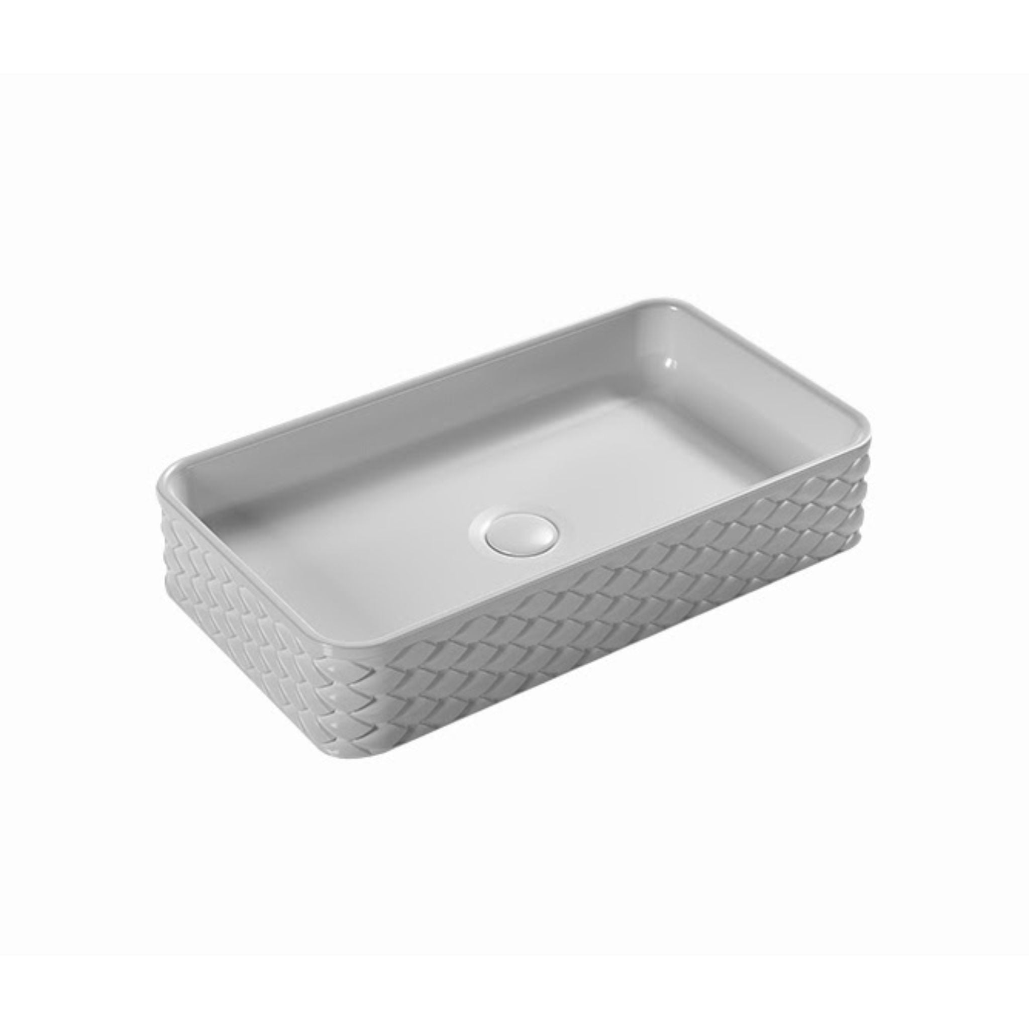 INFINITY ABOVE COUNTER CERAMIC BASIN RECTANGULAR MATTE WHITE 610MM