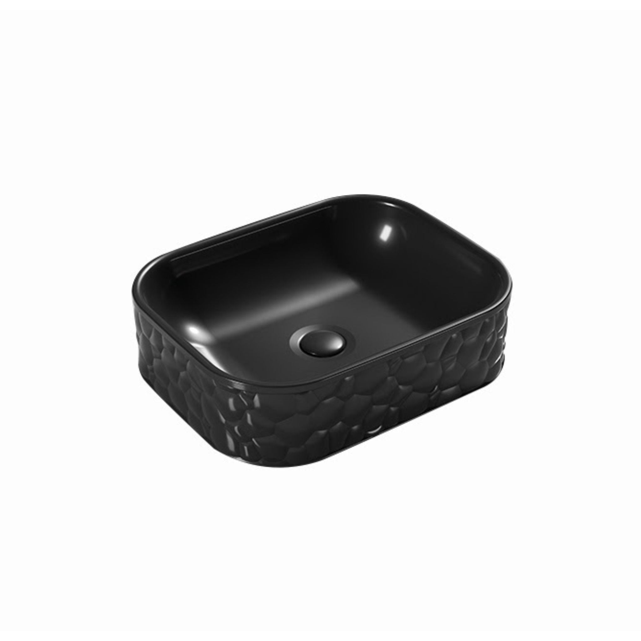 INFINITY ABOVE COUNTER CERAMIC BASIN RECTANGULAR MATTE BLACK 510MM