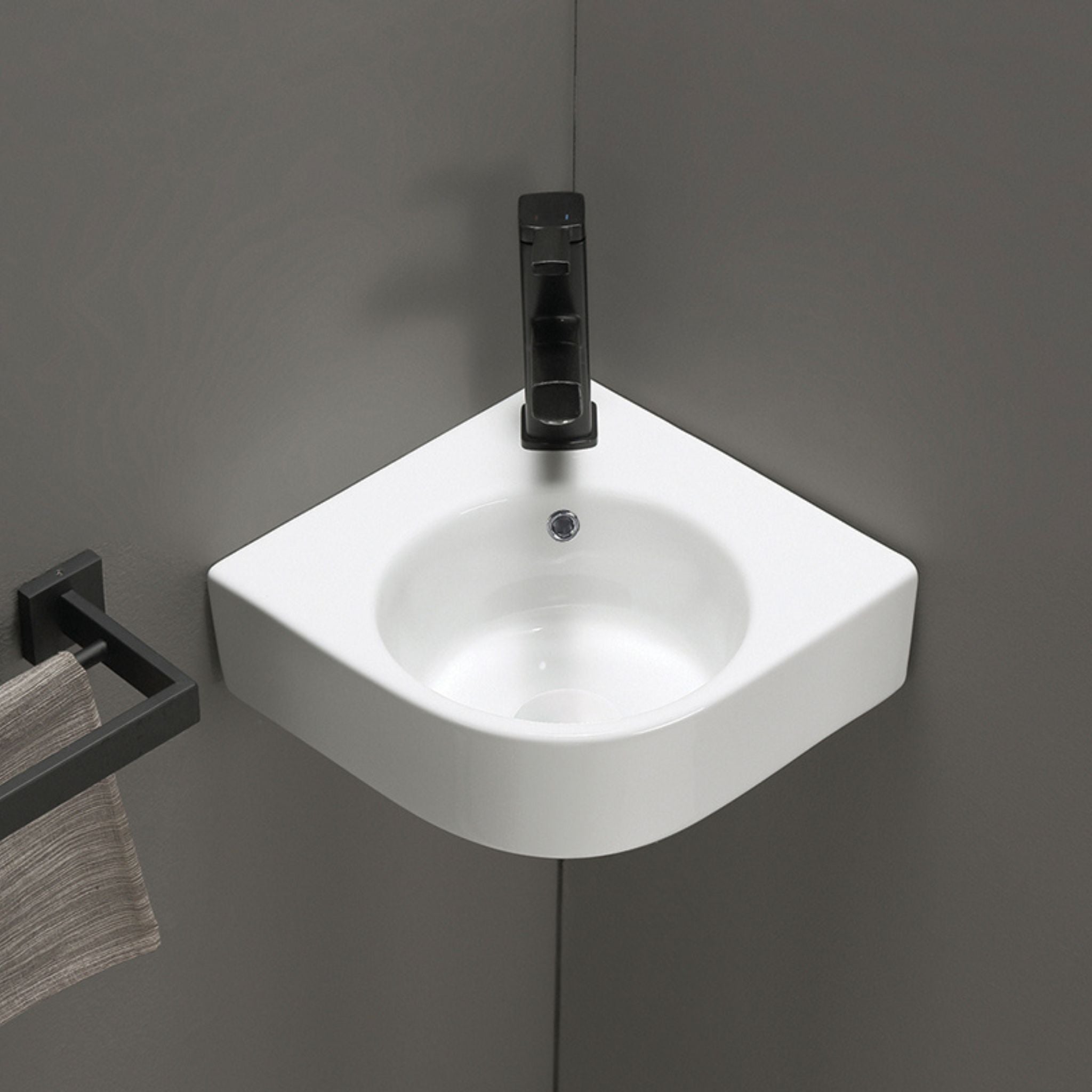INFINITY WALL HUNG CERAMIC BASIN GLOSS WHITE 440MM